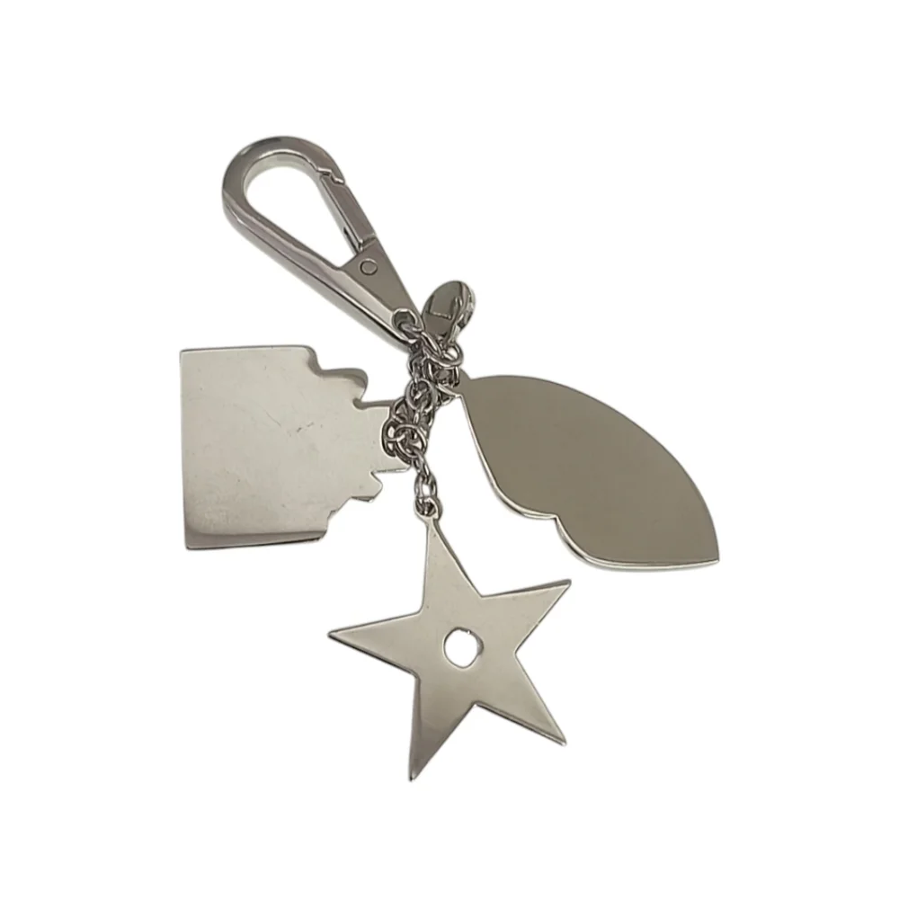 DIOR Purse Bag Charm Keychain Key FOB Miss Dior Bottle Logo Star Kiss Dust Bag